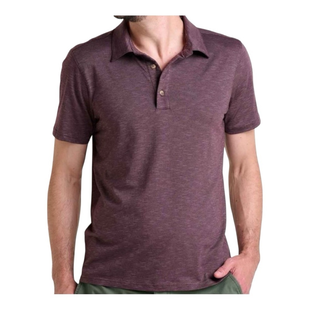 Toad & Co‎ Organic Cotton Tempo Short Sleeve Polo Size Large RA1